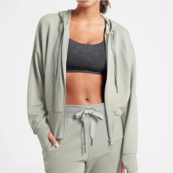 Athleta Balance Sweatshirt Full Zip Long Sleeves S# 599503 Hoodie Womens Large - Picture 11 of 13